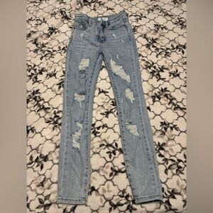 Judy Blue Light Blue Distressed Skinny Jeans
